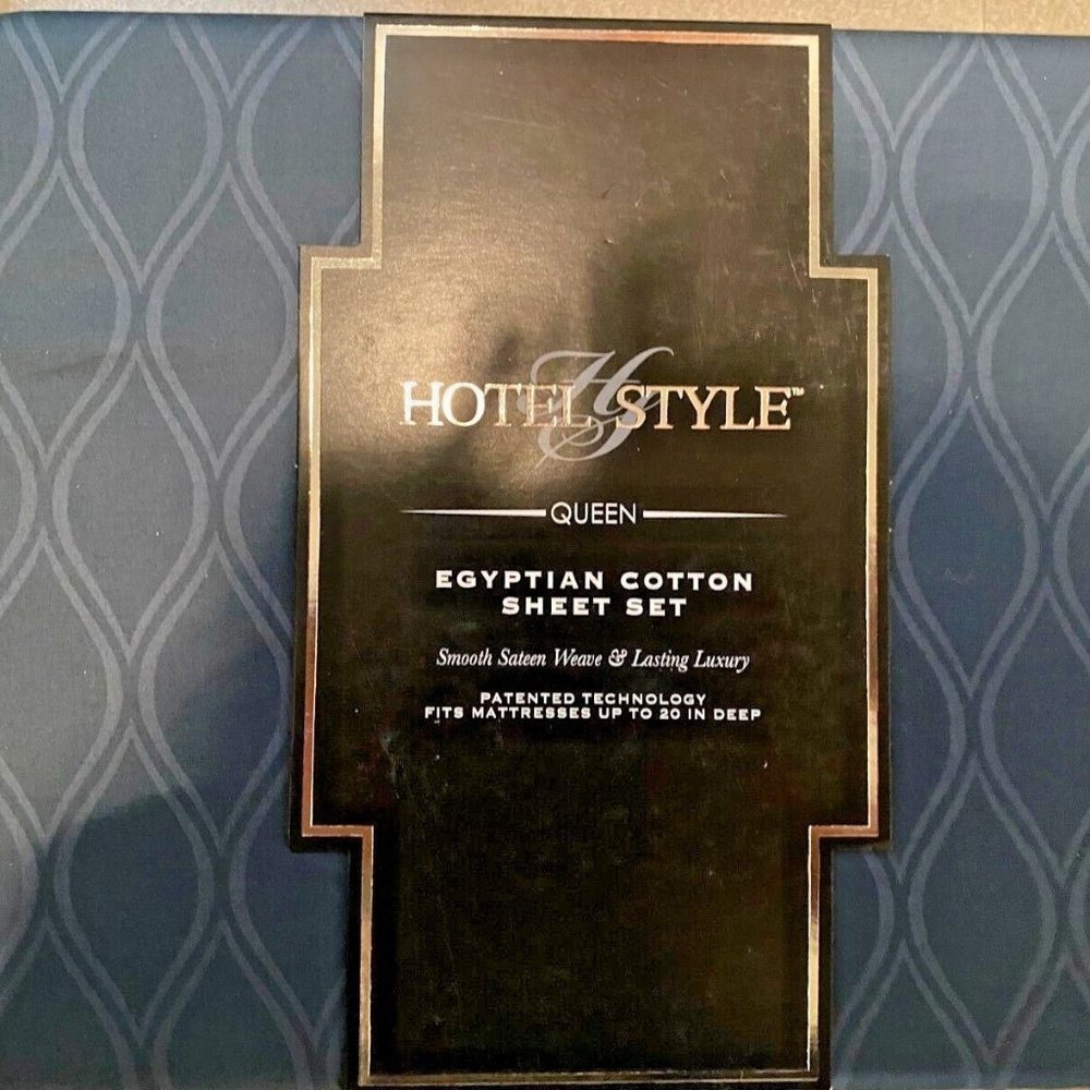 HOTEL STYLE 100% Cotton EGYPTIAN COTTON SATEEN BEDDING SET QUEEN, NAVY